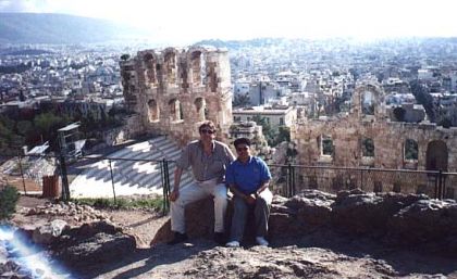 Federao Catarinense de Xadrez - FCX - Gilson e Regina na Acrpolis em Atenas - retorno viagem