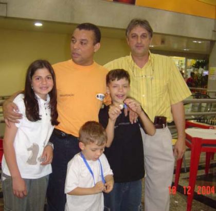 Federao Catarinense de Xadrez - FCX - Haroldo Cunha e 2 filhos