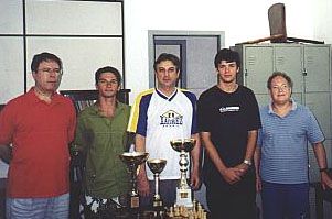 Federao Catarinense de Xadrez - FCX - Finalistas e Pres.CXF antes da premiao