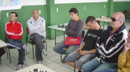 Federação Catarinense de Xadrez - FCX - Prof. Jairo (esquerda) da UNIVALI e Alvaro Silva (direita)que foi eleito Vice Presidente
